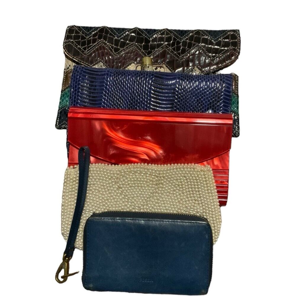 Vintage Lot Of 5 Clutch Purse Aldo, WHBM, Cynthia Rowley, Beaded, Fossil Multi